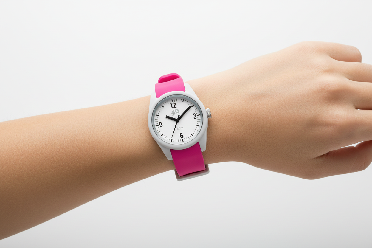 40NINE Primary Hand White Silicone Quartz Watch Multi-Color Hands 36MM Designed for women main image 3