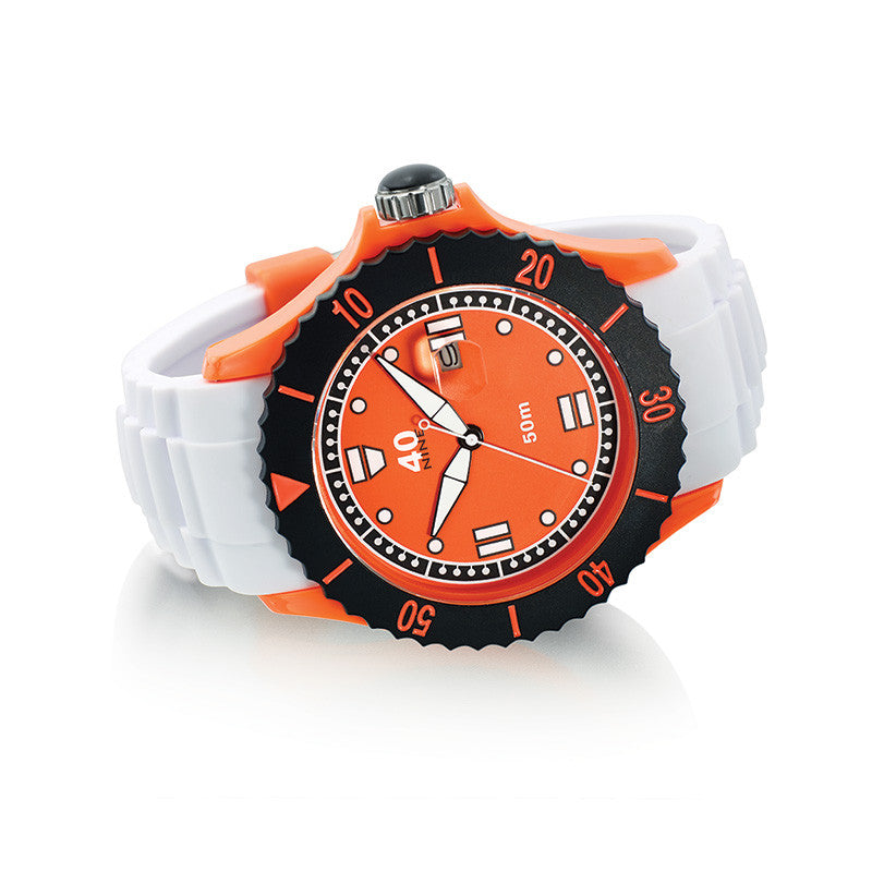 40Nine Extra Large 50mm Orange & White Watch