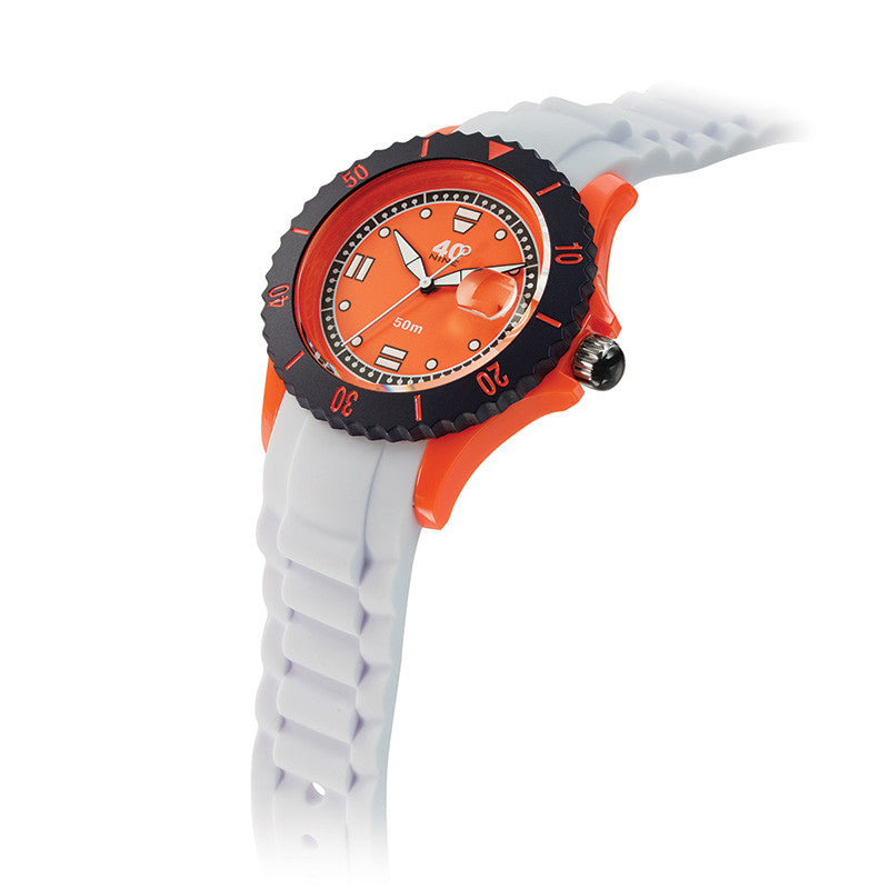 40Nine Medium 40mm White & Orange Watch