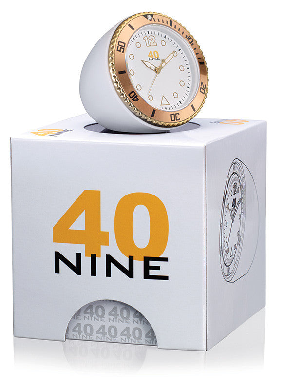 40Nine 45mm White & Gold Clock