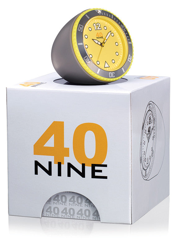 40Nine 45mm Yellow & Grey Clock