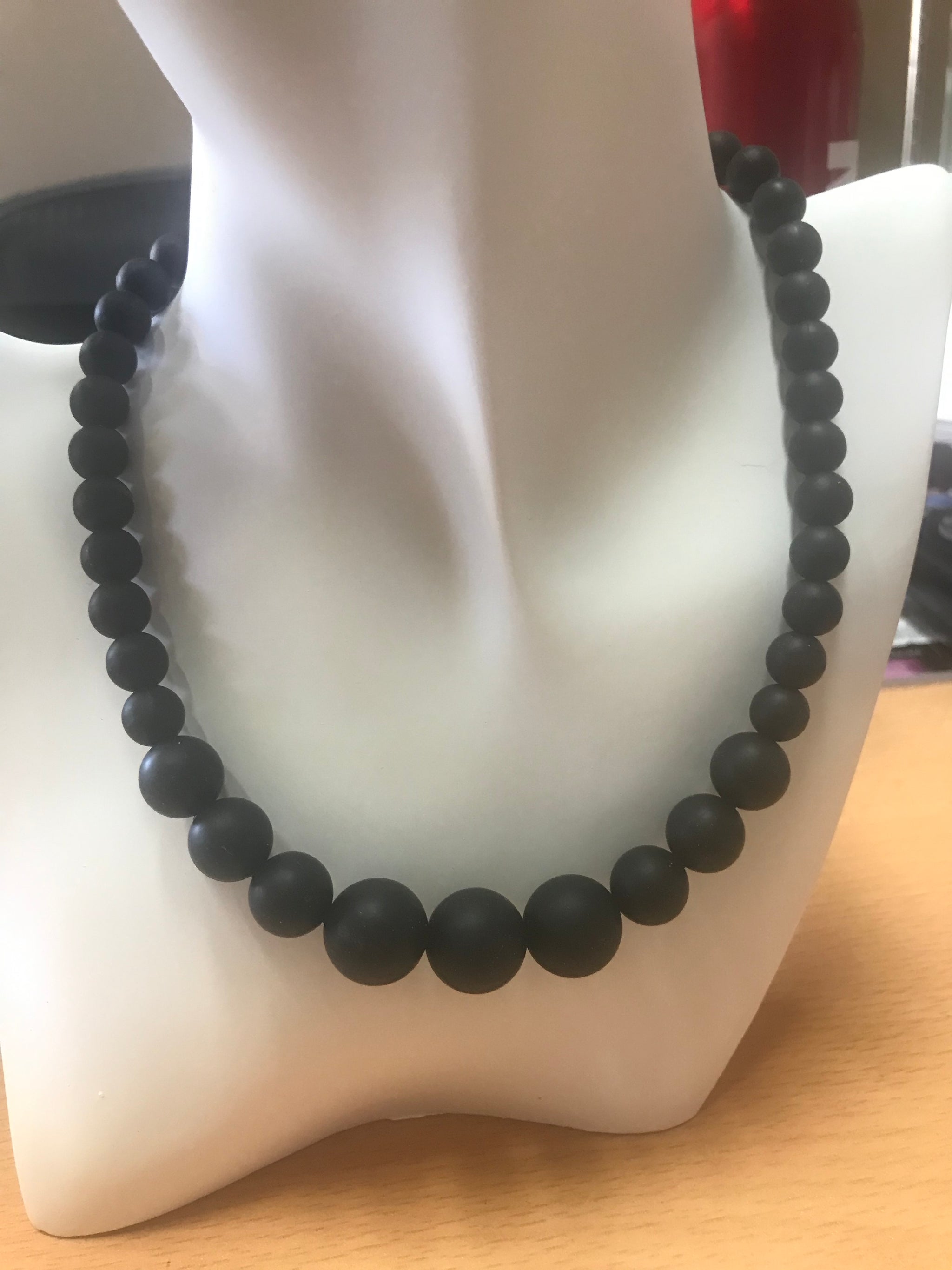 ★OY★HORN BEAD NECKLACE - BLACK★正規品/韓国直送料込/人気 Black Silicon rubber bead necklace – 40nine-Watches